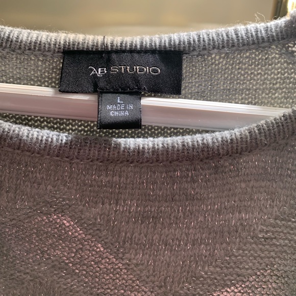 Beautiful sweater AB Studio in gray color and has silver tone .size : large. - Picture 2 of 13